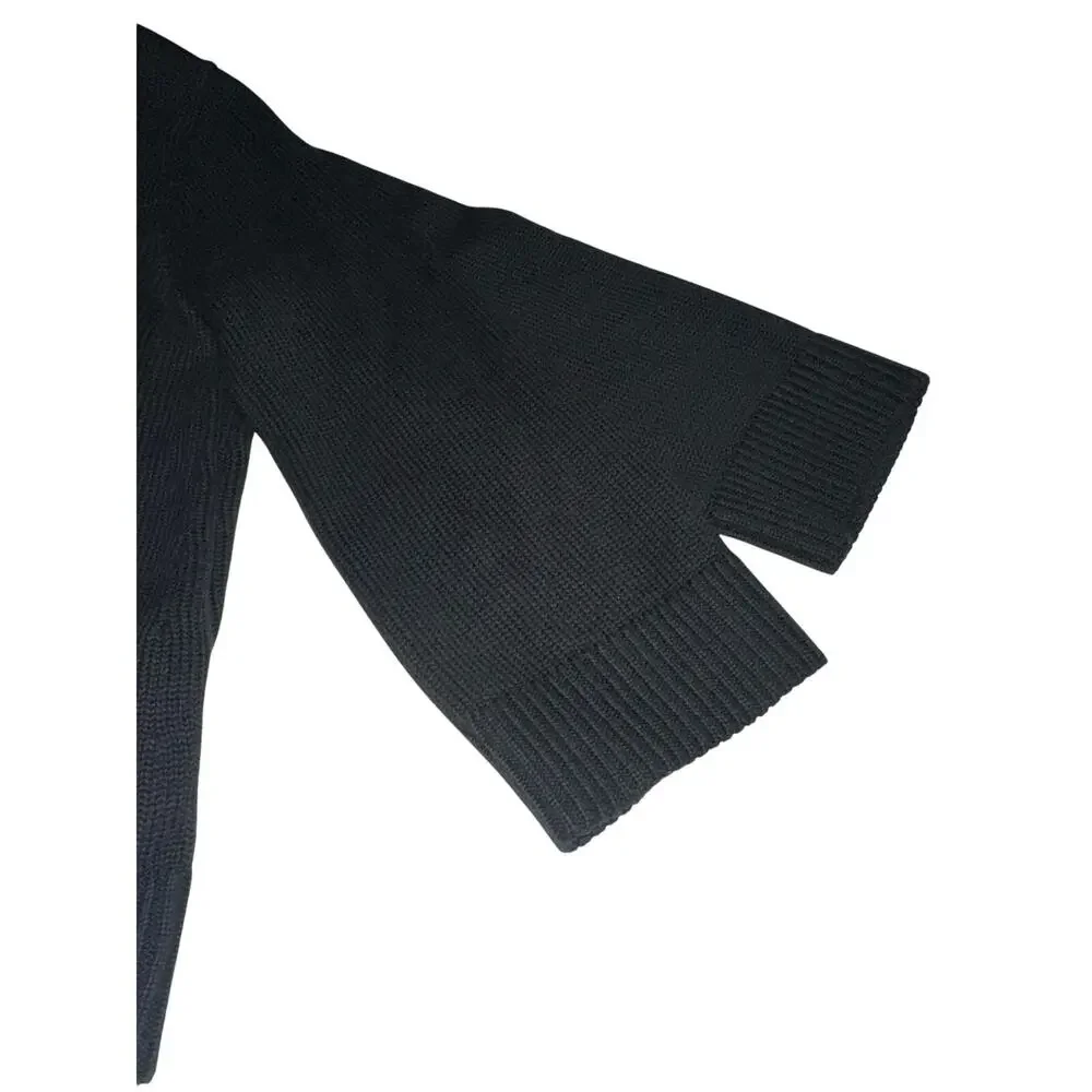 Lauren Ralph Lauren Cardigan Sweater Toggle Closure Hood Black M Timeless Preppy - Picture 8 of 13